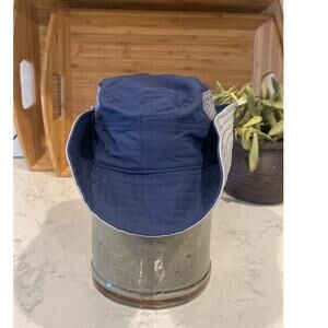 REI Built On Purpose 4Y-7Y sun hat with chin strap fold up or down blue gray